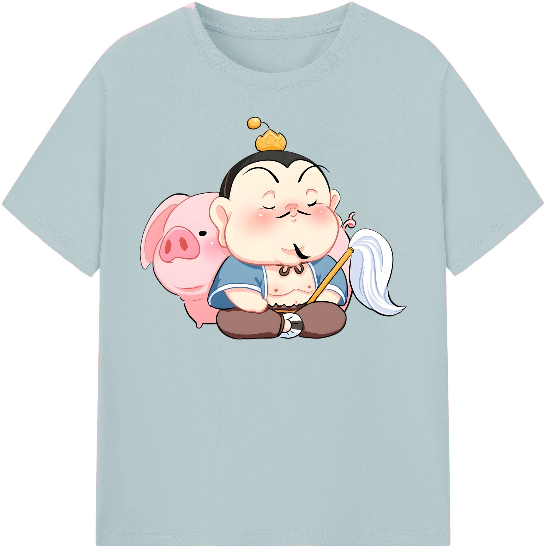 （画像用） Ne Zha 2 ナタ 魔童の大暴れ 綿100％半袖Tシャツ（フロントプリント）